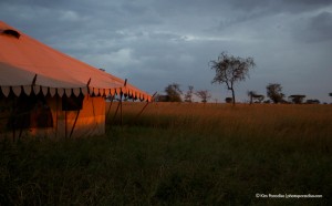 tent at sunset